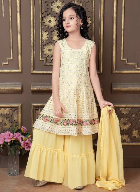 Yellow Colour Alka Vol 31 New Latest Designer Wedding Wear Kids Georgette Salwar Suit Collection 235